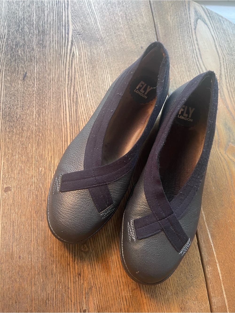 Fly London Women's pewter gray Platform Slip-On Ballet Shoes
